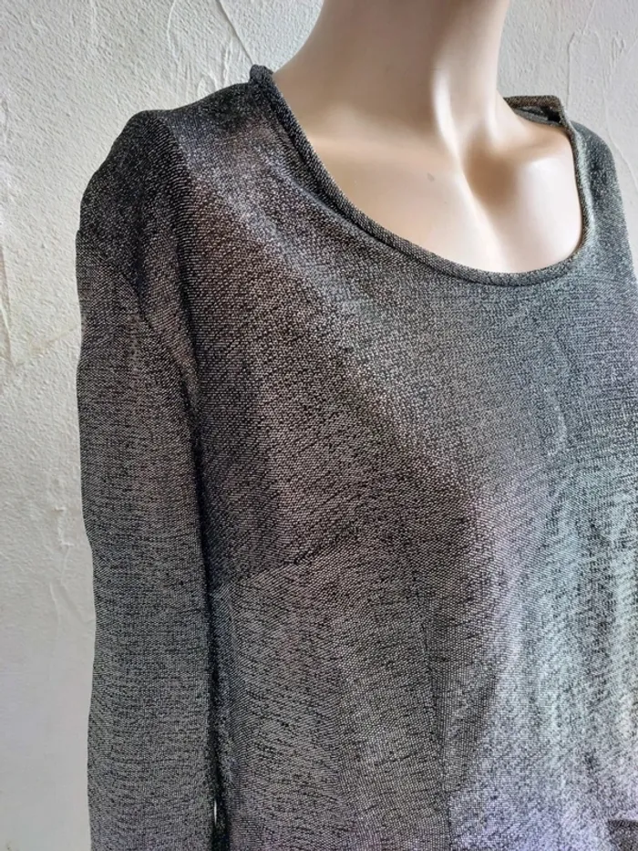 Top court à paillettes gris Taulle 48 - photo numéro 4