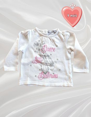T-shirt haut manches longues fille 9 mois