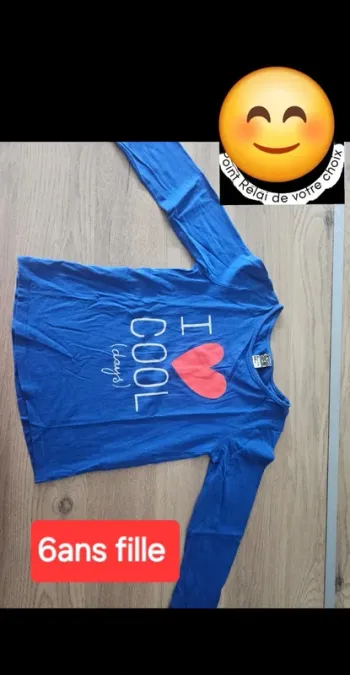 TEE shirt manche longue bleu tape à l’œil 6 ans