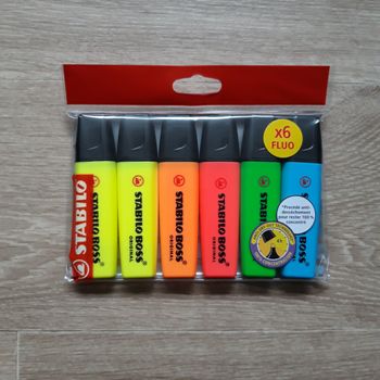 Lot de 6 surligneurs fluo Stabilo Boss NEUF