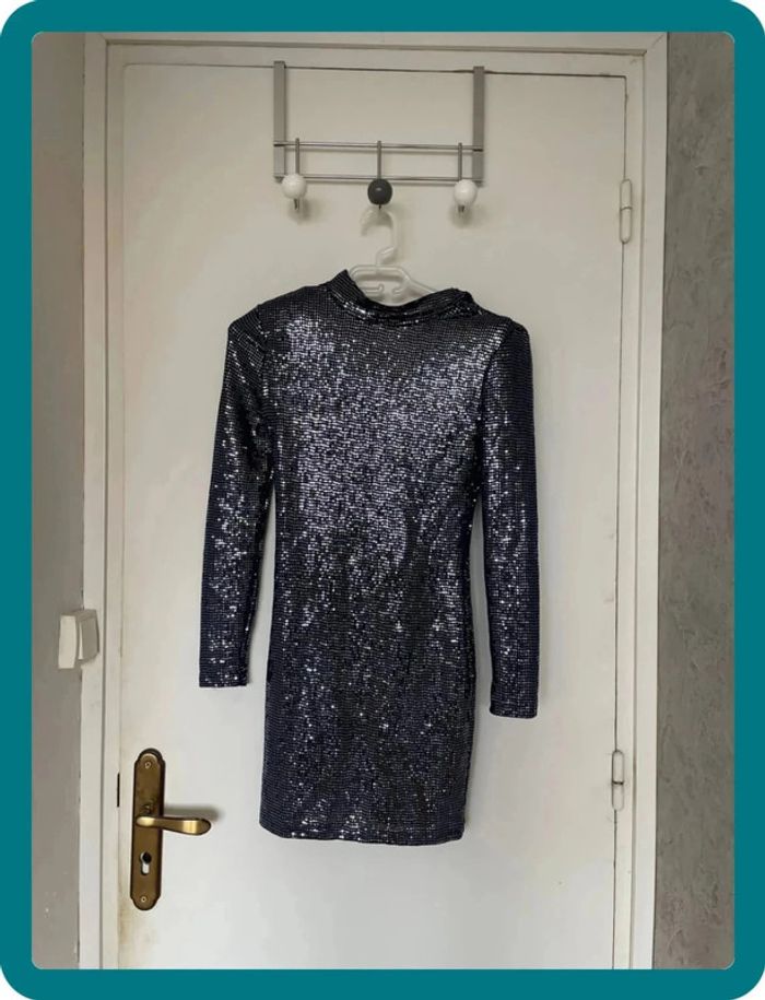 Mini robe à paillettes bleue