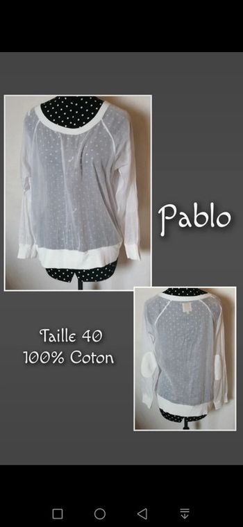 Top / haut blanc transparent Taille L Pablo