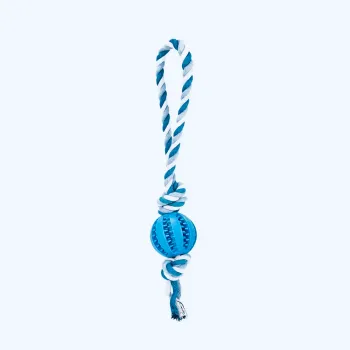 Jouet pour chien JK Animals en corde tressée + balle de mastication bleue 38 cm Neuf