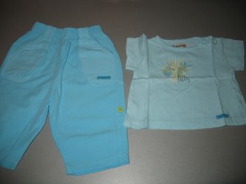 ENSEMBLE 2 PCS BÉBÉ FILLE : PANTALON + TEE SHIRT MC "ALPHABET" - 6 MOIS - n°07