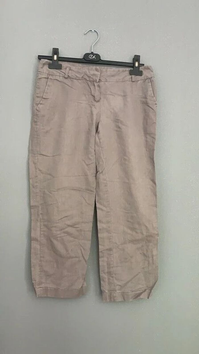 Pantacourt Camaieu en lin et coton T36