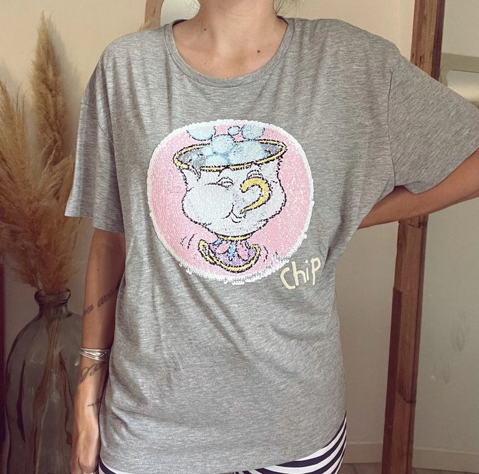T-shirt Disney gris sequins réversibles – personnage Zip Disney - photo numéro 2