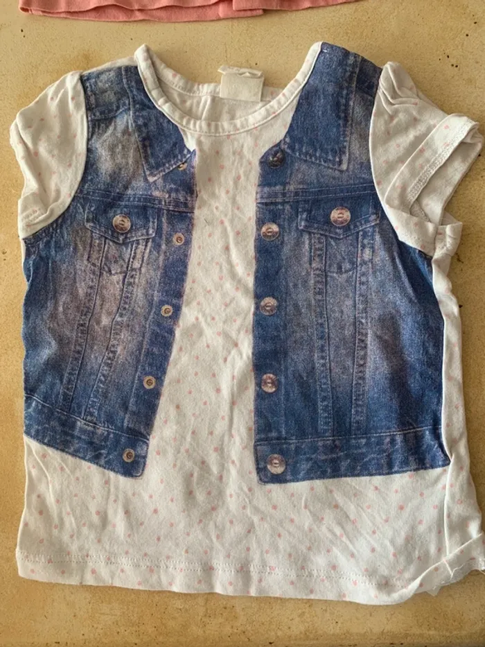 Lot de 4 t-shirts été manches courtes filles 3 mois - photo numéro 4