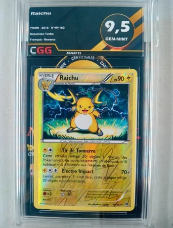 Carte Pokémon gradée Raichu 49/162 Reverse