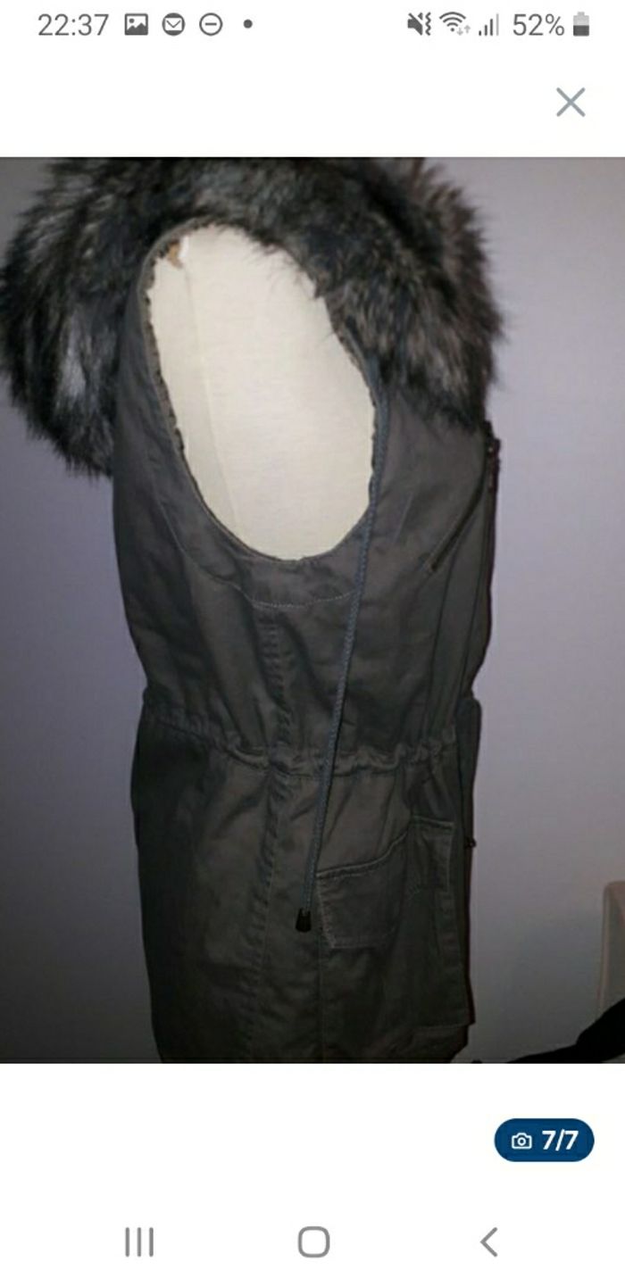 Parka femme matelassée sans manches + fourrure FC jeansT 36 38 - photo numéro 6