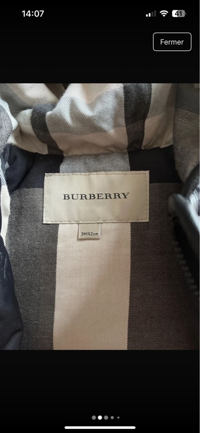 Duffle-coat baby Burberry 3mois - photo numéro 2