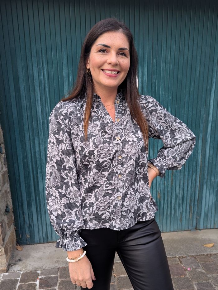 Blouse fluide fleurie Bénodet gris
Taille S/M