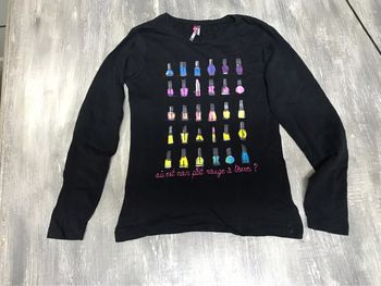 T-shirt noir à longues manches