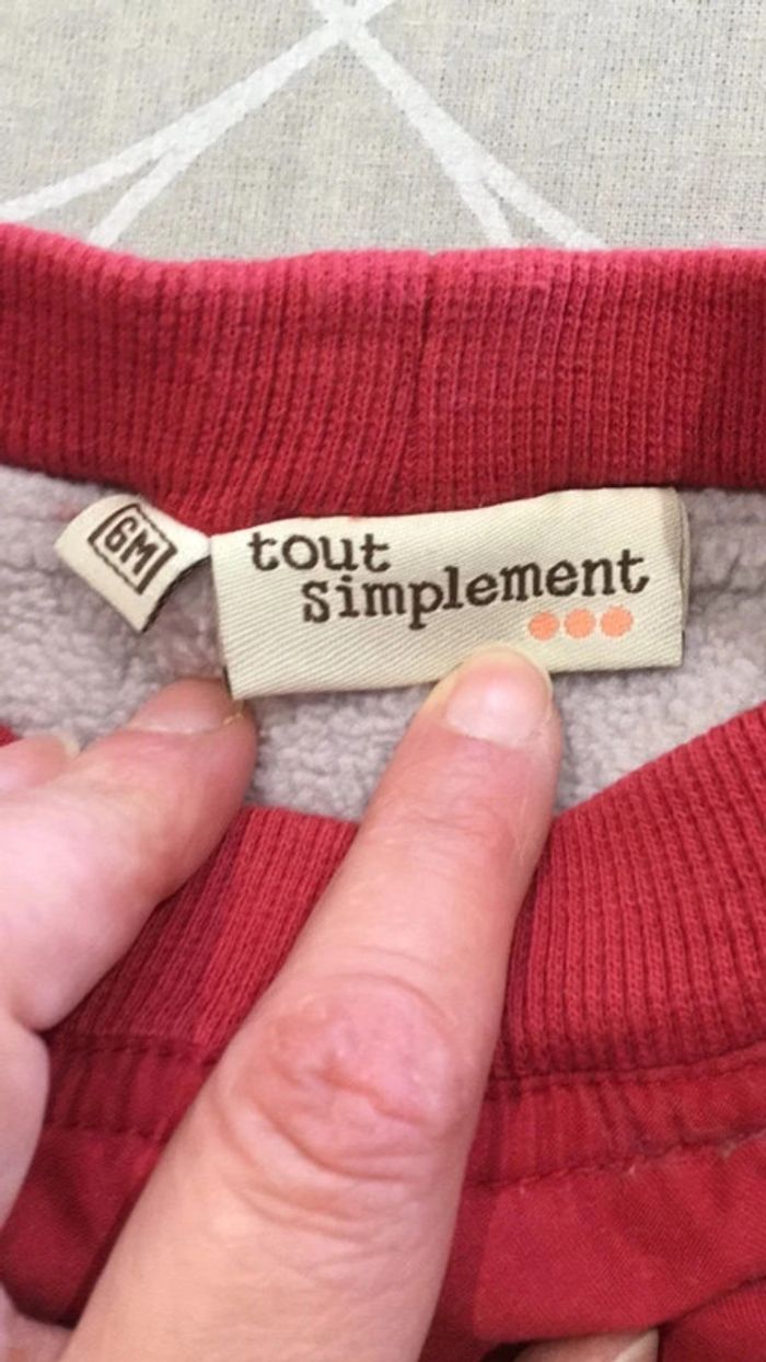 Pantalon molletonné rouge Tout Simplement garçon 6 mois - photo numéro 4