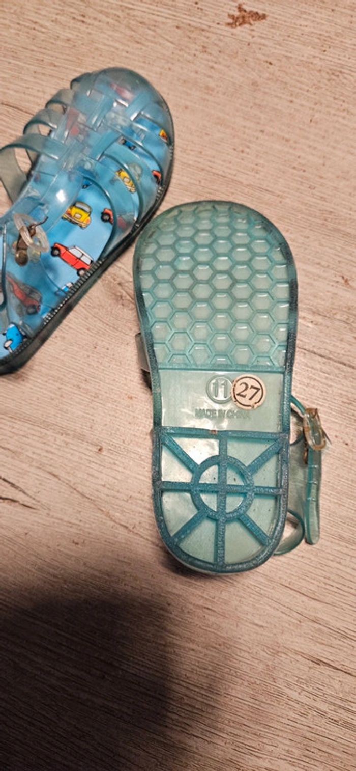 Chaussures d eau bleu, en plastique, pointure 27, peu mises - photo numéro 4