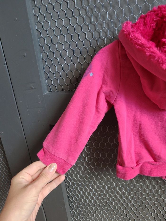 Gilet sweat zippé rose 3 pommes t.18 mois - photo numéro 7