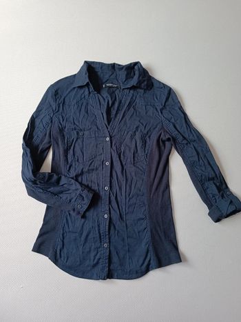 Chemise bleu marine Mango S