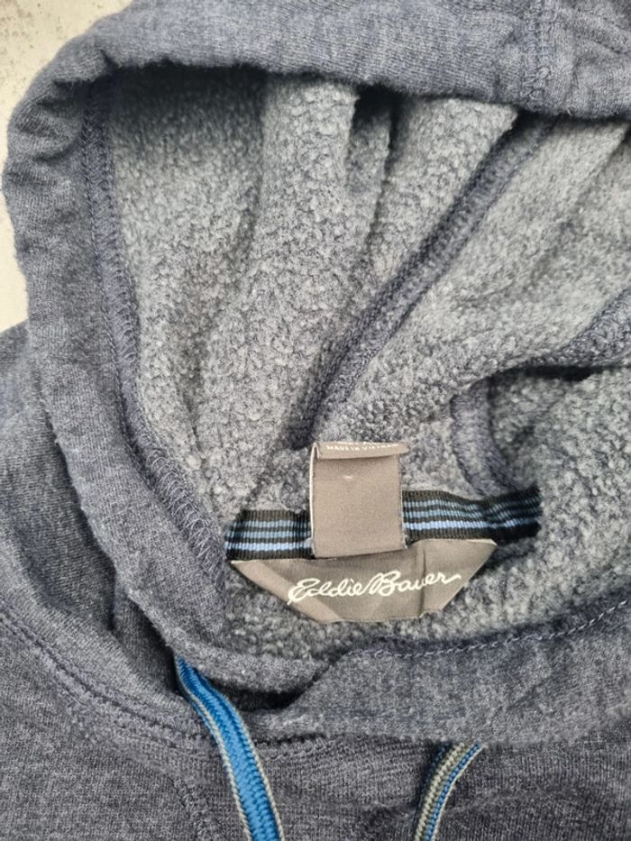 Sweat capuche Eddie Bauer bleu gris XL Hommes (mesures en photos) - photo numéro 8