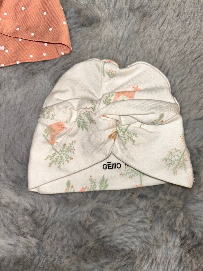 Lot de 2 bonnets rose et blanc - 0/1 mois - Gémo - photo numéro 3