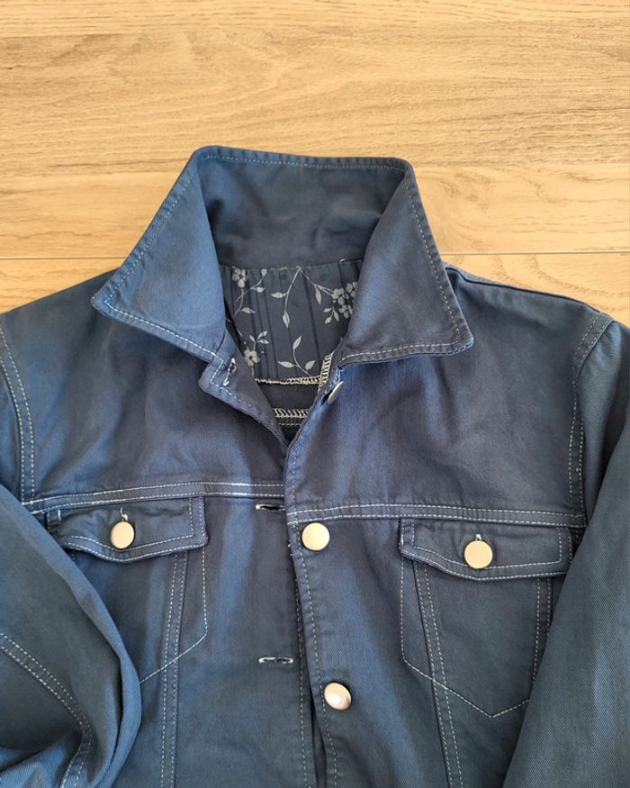 Veste en jean bleue pétrole Monoprix Taille 38 - photo numéro 7