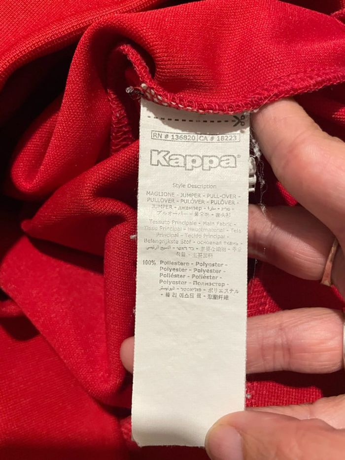 Sweat à manches longues col rond rouge et blanc Kappa taille M - photo numéro 7