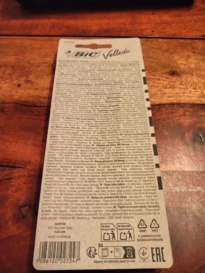 Lot de 4 feutres pointes fines effaçable velleda - photo numéro 2