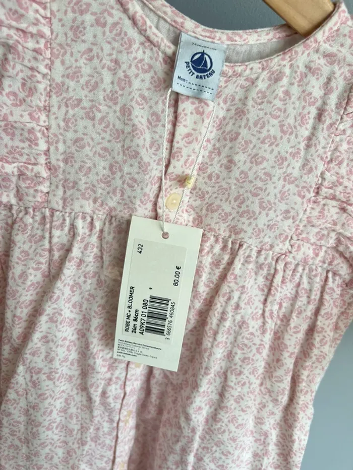 Robe + bloomer Petit bateau fille 24 mois neuf - photo numéro 5