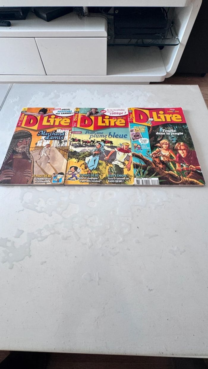 Lot de 3 magazines DLire – Romans + BD + Jeux – Bon état - photo numéro 2
