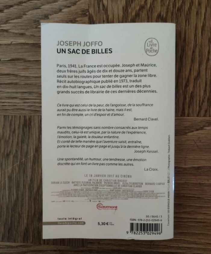 livre de poche un sac de billes - photo numéro 2