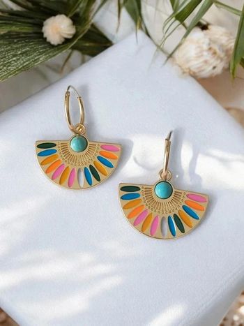 boucles d'oreilles pendantes style bohème aztèque