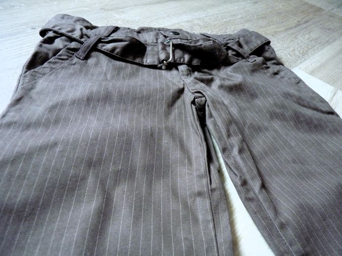 Pantalon fille ceinture à revers Confetti 6 ans marron satiné TBE - photo numéro 3