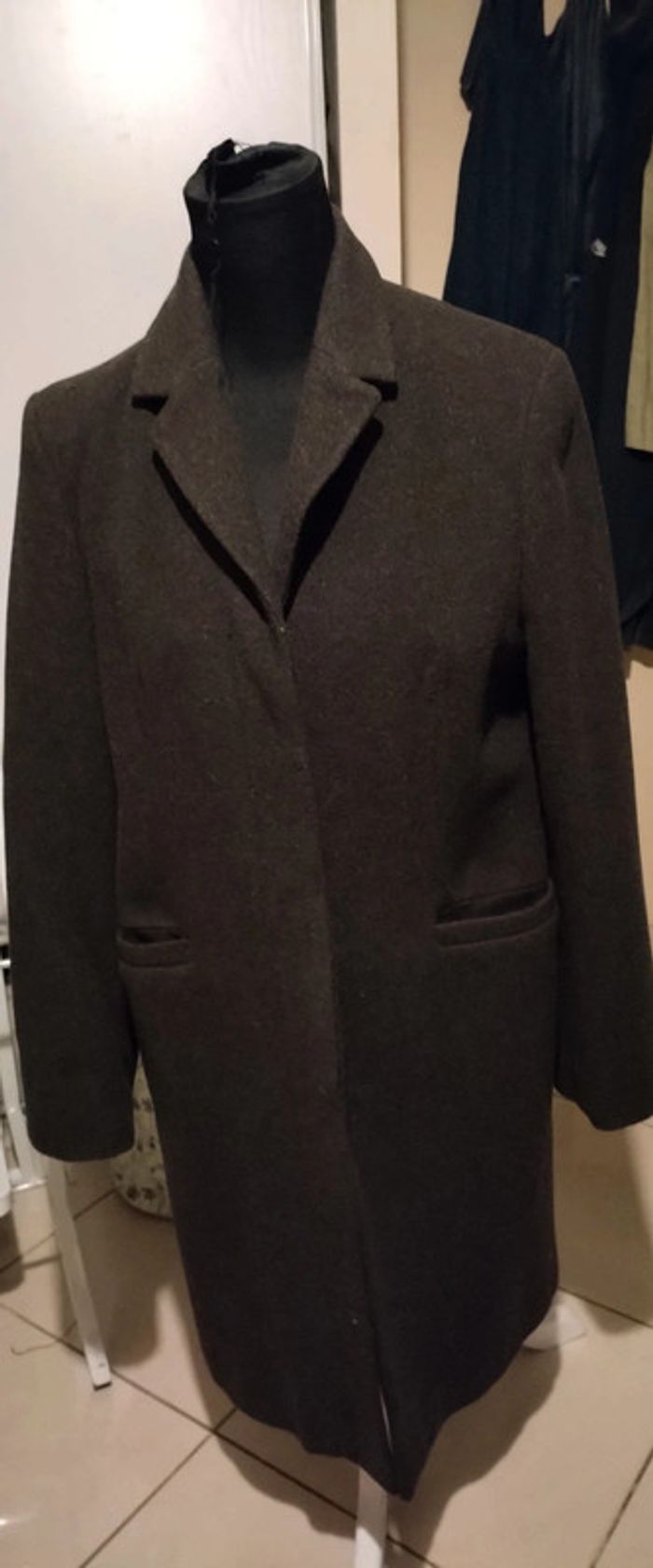Manteau  Promod marron neuf jamais porté en 75%laine taille 42 - photo numéro 3