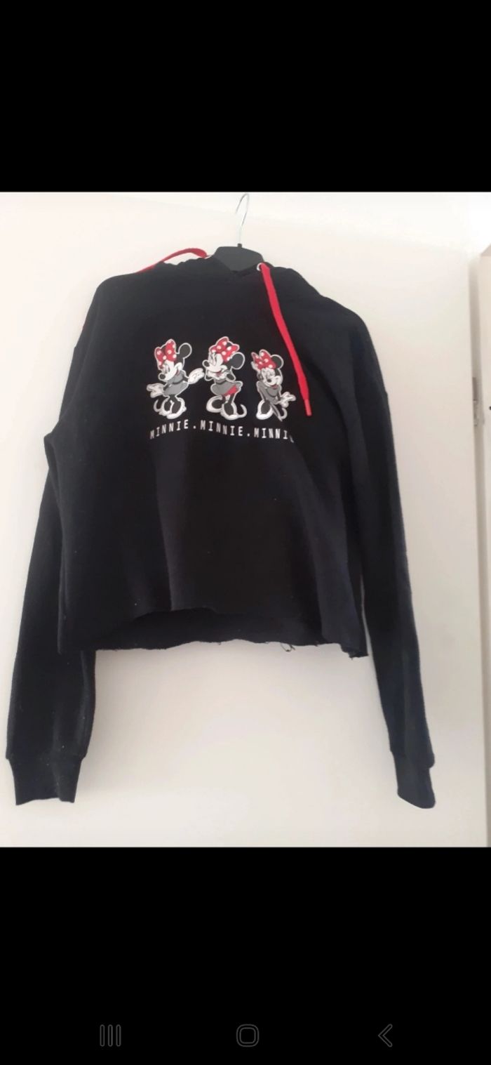 Pull minnie à capuche avec oreille et nœud