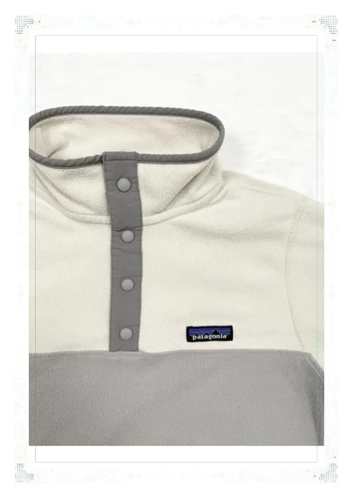 Patagonia polaire half zip grise et blanche femme taille S polyester recyclé - photo numéro 5