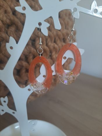 Boucles d'oreilles pendante résine 