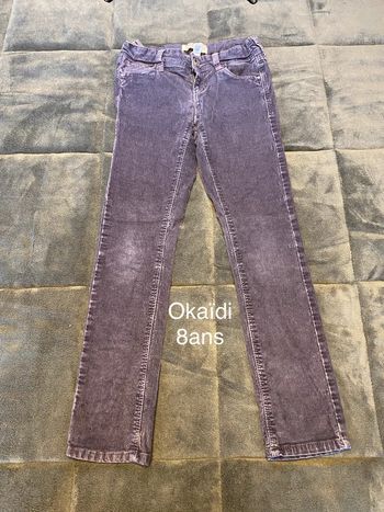 Pantalon velours violet Okaïdi 8 ans
