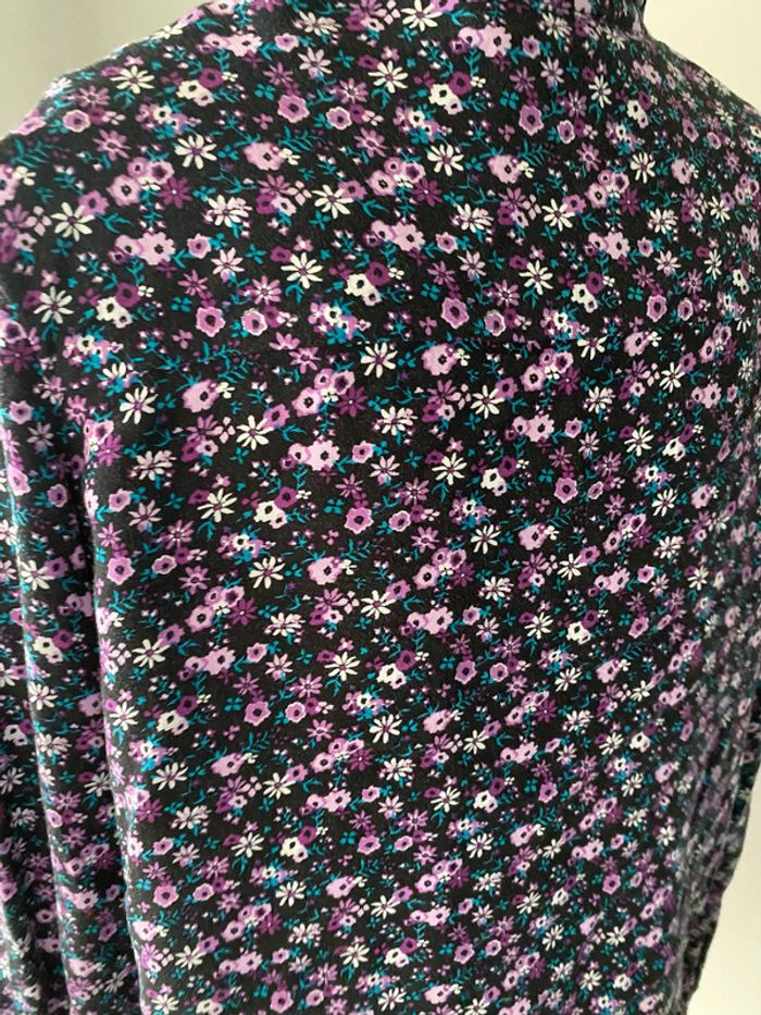 Chemisier manche longue Liberto XXS violet à fleurs - photo numéro 9