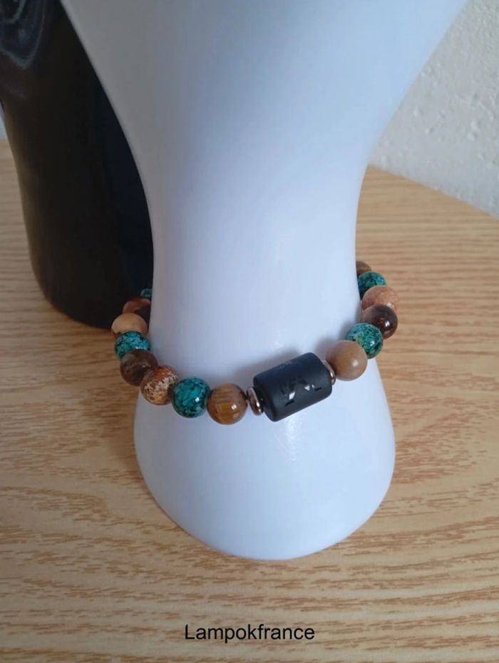 Constellation signe zodiaque bracelet en pierres naturelles Malachite verseau - photo numéro 2