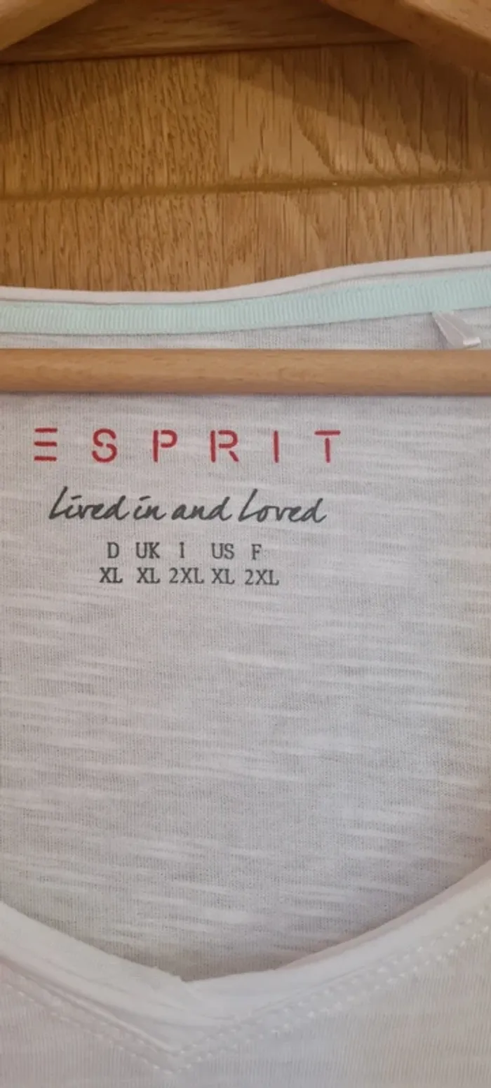 T-shirt blanc et bleu Esprit - photo numéro 3