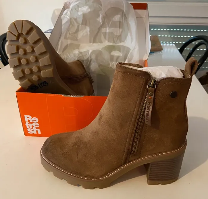 Bottines beige marron