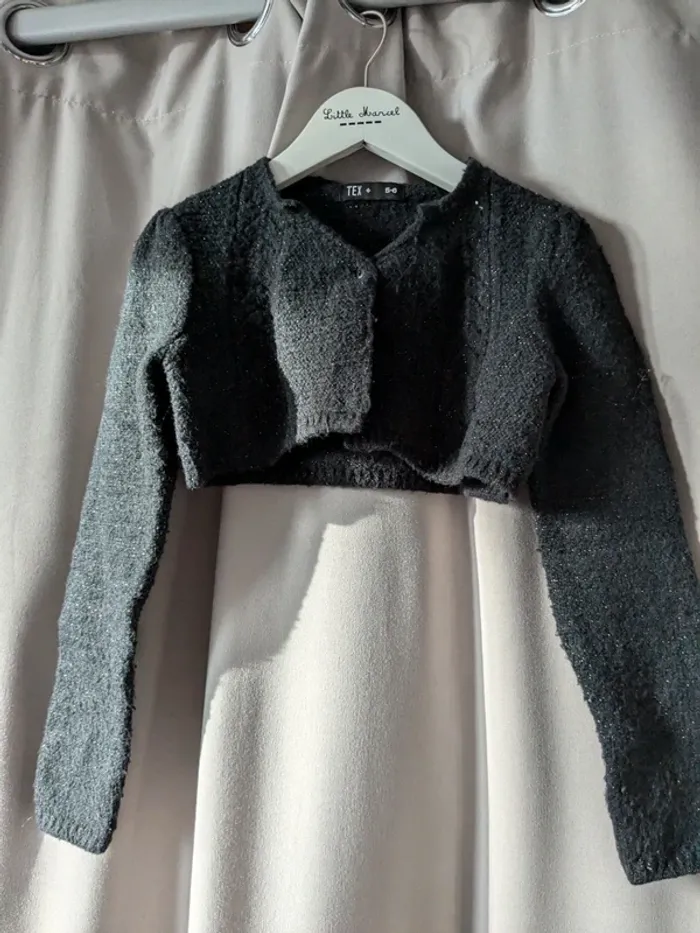 Gilet court noir pailleté