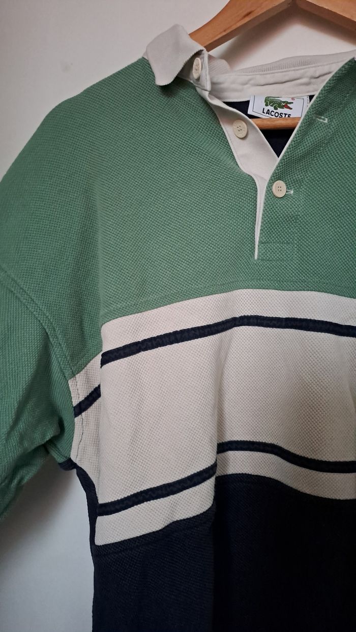 Pull Lacoste vert et bleu vintage - photo numéro 5