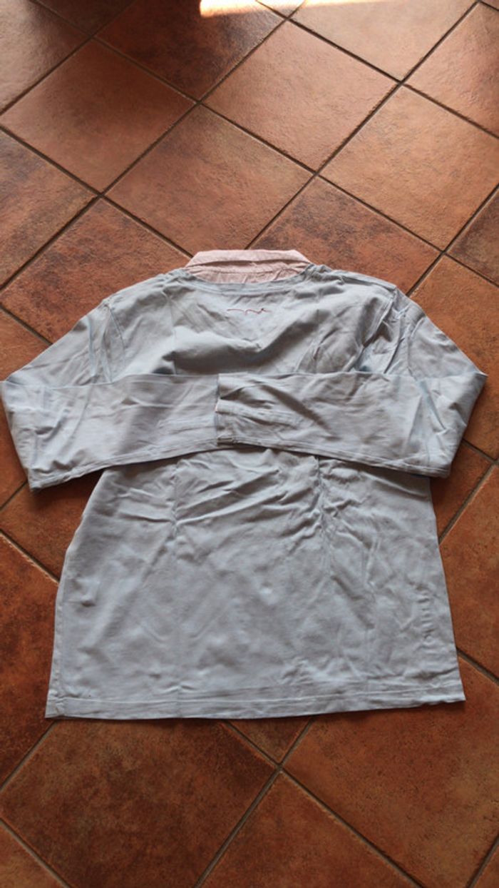 Teddy Smith t shirt col chemise bleu très clair - photo numéro 6