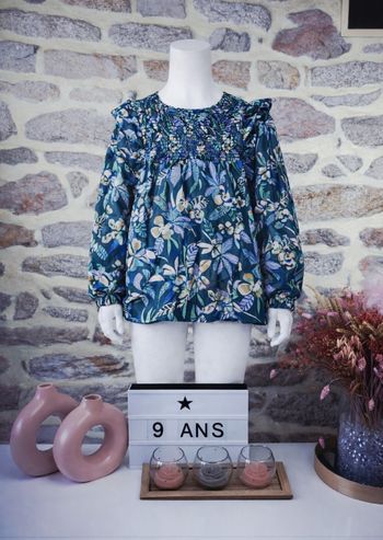 Ravissante blouse à motifs Fille taille 9 ans marque Vertbaudet 🦜