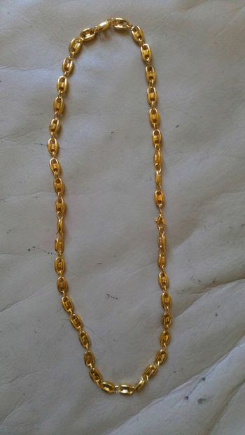 Collier hommes grains de cafés doré