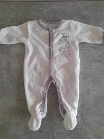 Grenouillère velours naissance