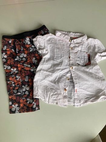 Ensemble garçon pantacourt et chemise 18 mois