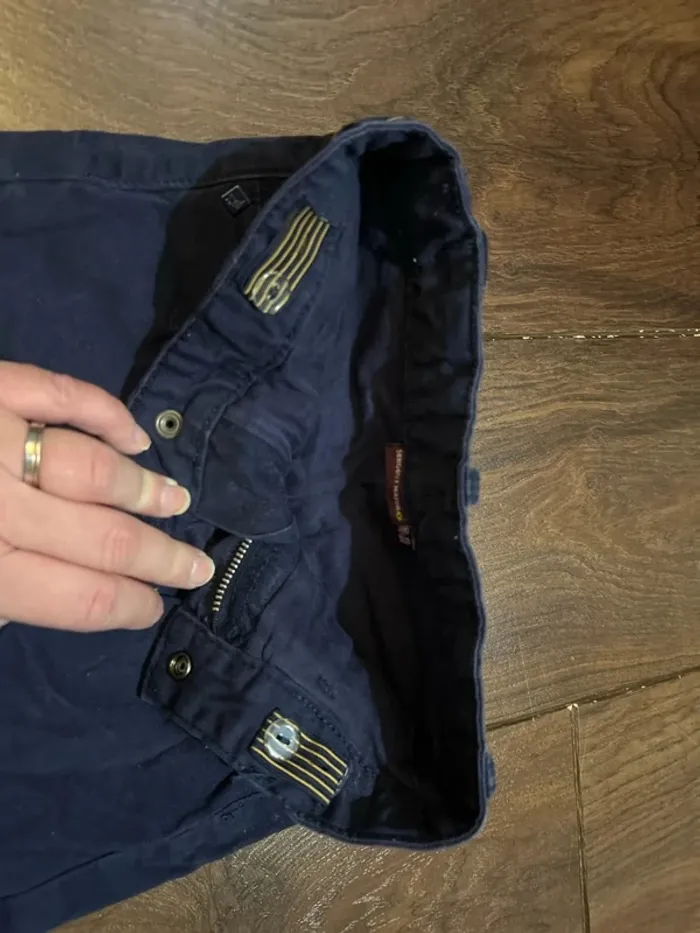 Pantalon garcon en coton et empiècements velours bleu marine sergent major 3 ans - photo numéro 10