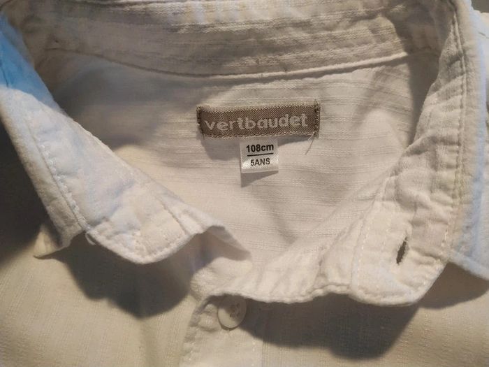 Chemise blanche Vertbaudet 108 cm 5 ans - photo numéro 3