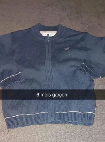 Gilet à zip garçon bébé 6 mois Obaibi