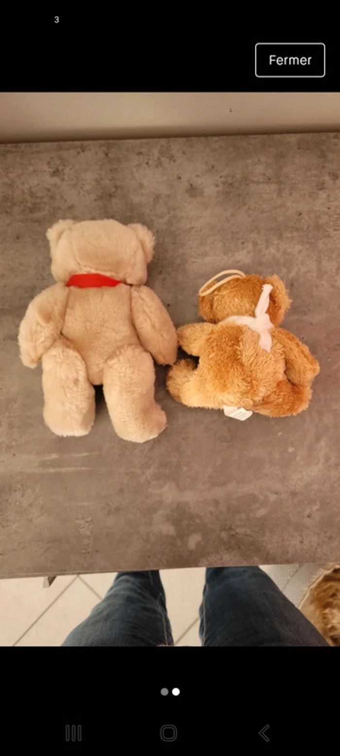 Lot 2 petits oursons peluches - photo numéro 2
